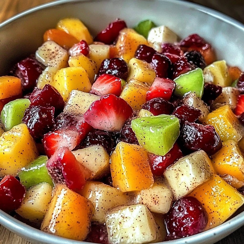 Irresistible Winter Fruit Salad with Cinnamon Vanilla Dressing
