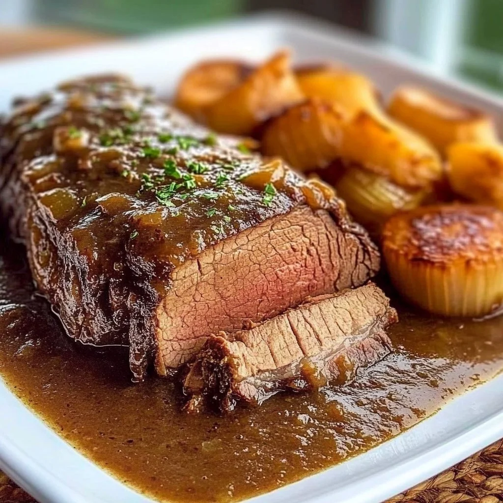 Dutch Oven Pot Roast Beef With French Onion