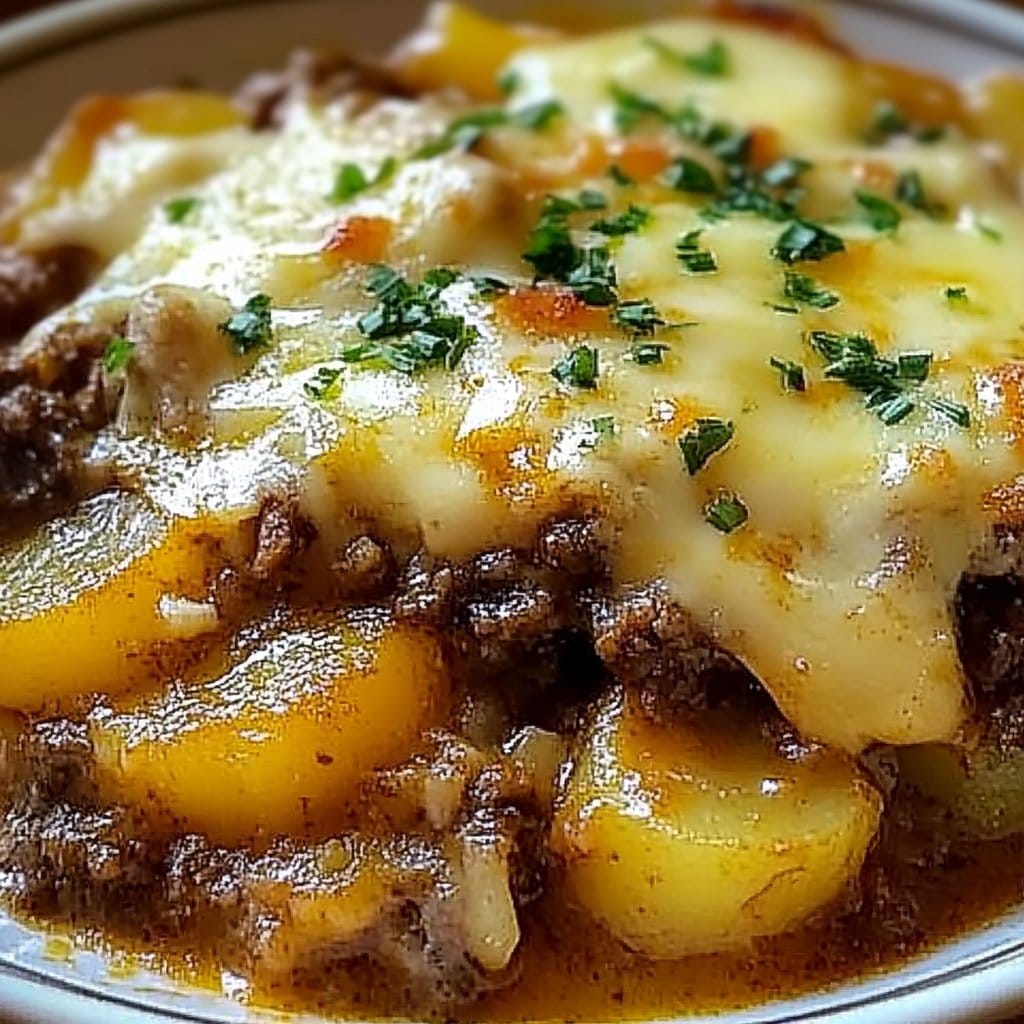 Cheesy Potato Beef Bake