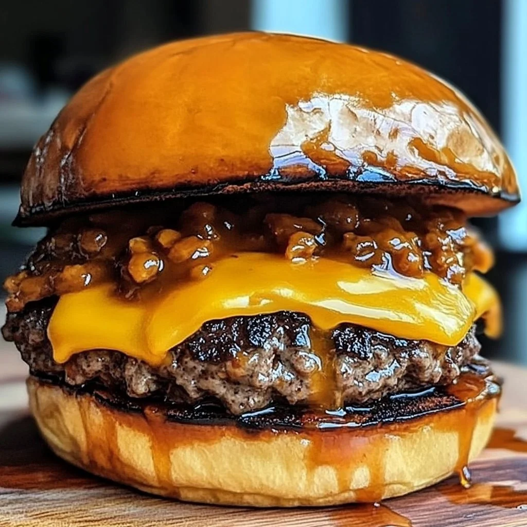 Pumpkin Chili Cheese Burger with Spicy Maple