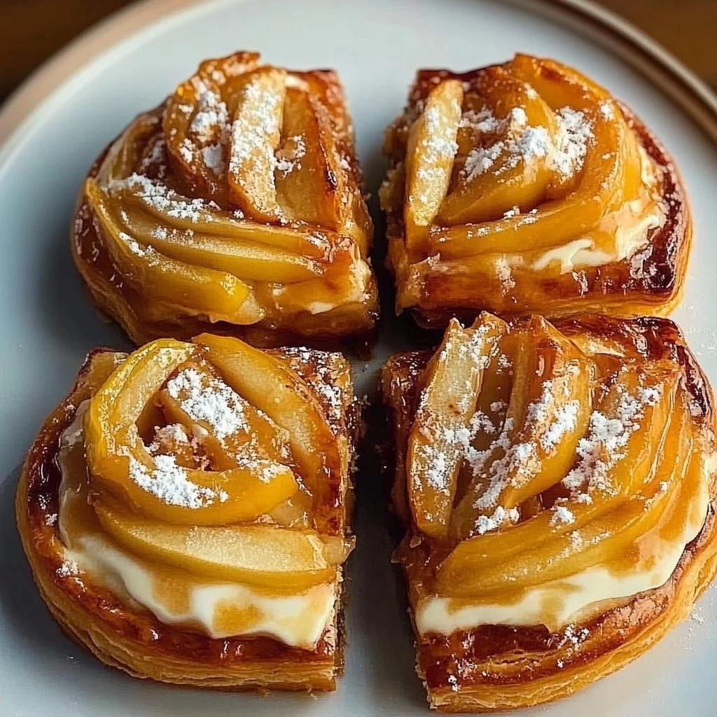 Espresso Apple Cream Cheese Danish with fresh apples and cream cheese filling