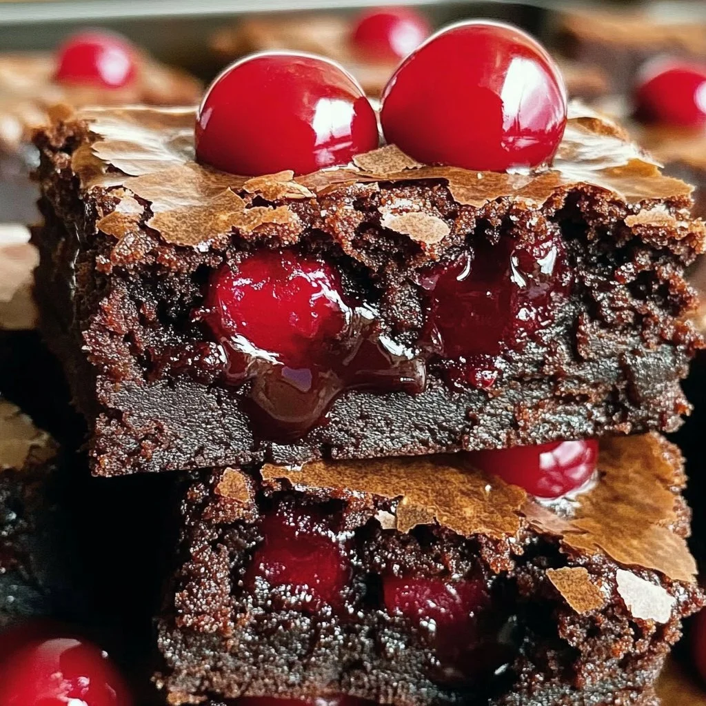 Fudgy Cherry Brownies Ganache