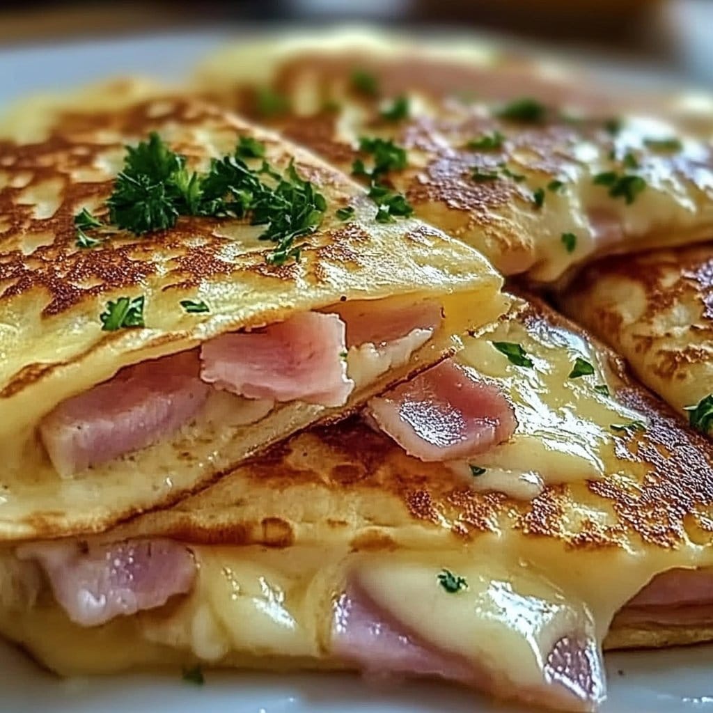 Melty Ham Cheese Crêpes