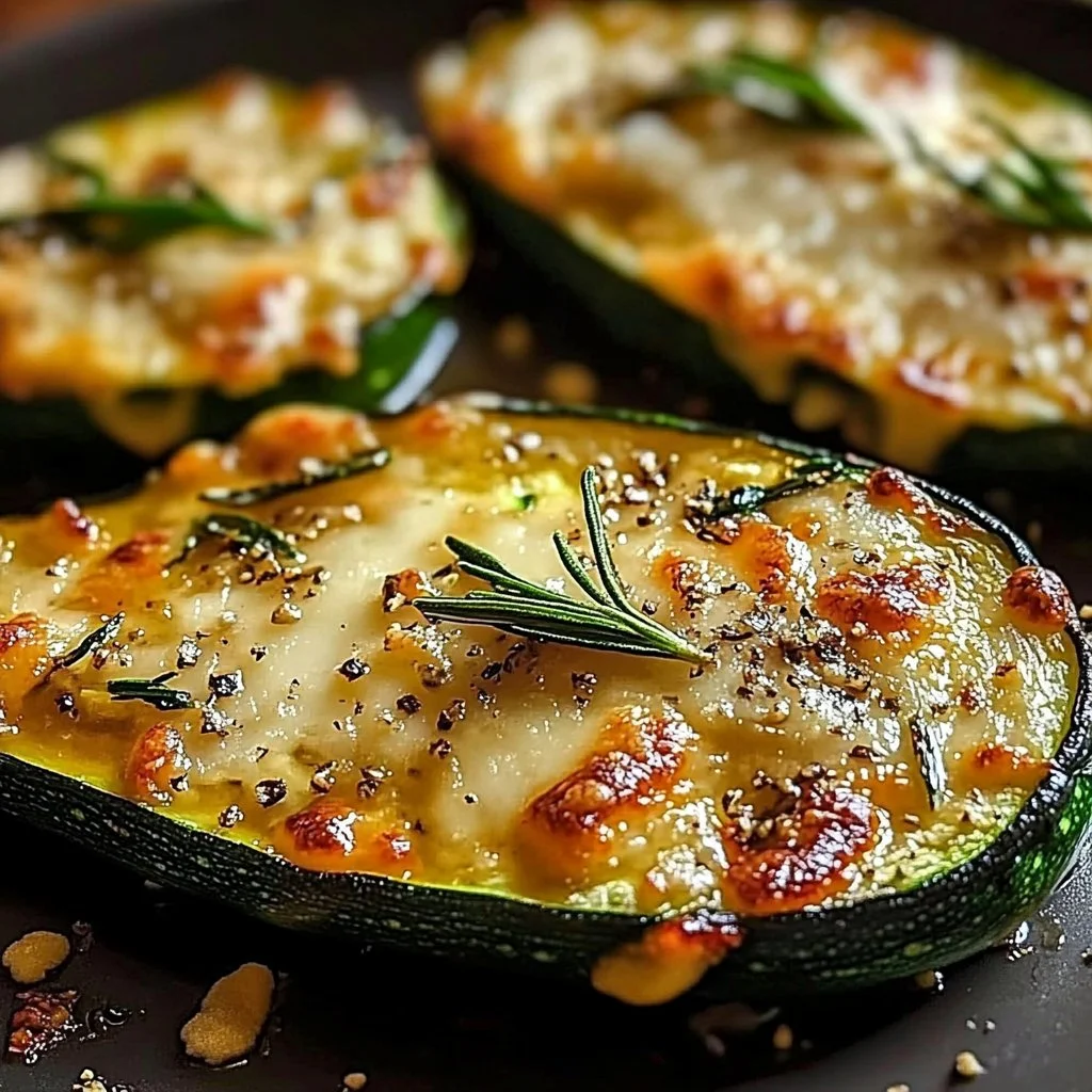 Gourmet Garlic Zucchini Steaks with Cheese