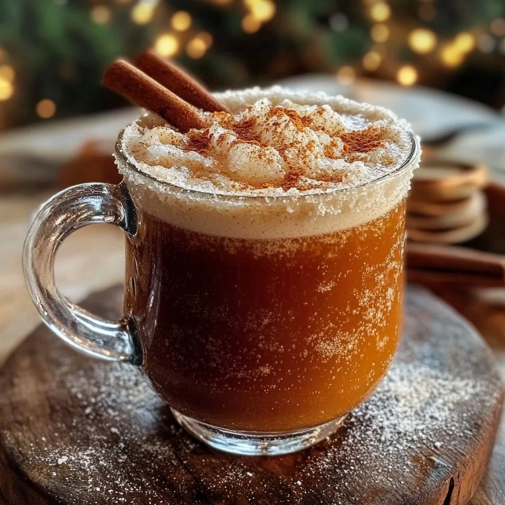 Hot buttered rum cocktail with spices and whipped butter in a warm mug