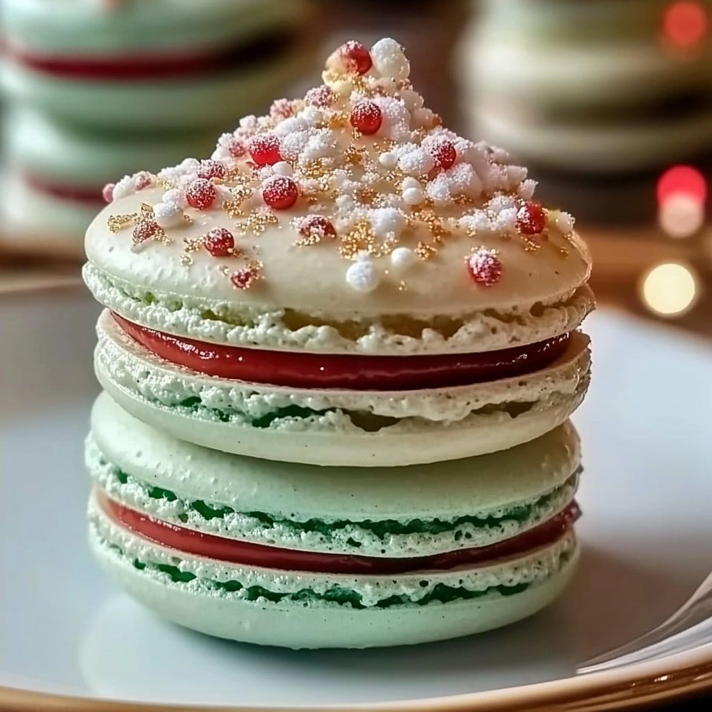 Christmas Tree Cake Macarons