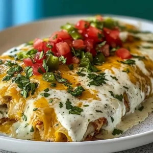 Jalape&ntilde;o Popper Cheesy Chicken Enchiladas topped with cheese and jalape&ntilde;os