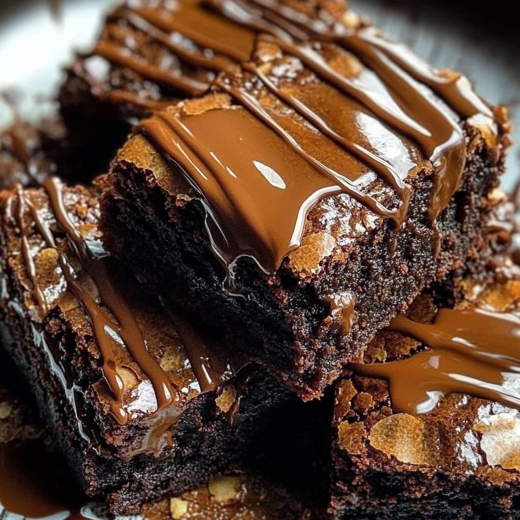 Decadent Spiced Gingerbread Brownies with Velvety Chocolate Drizzle