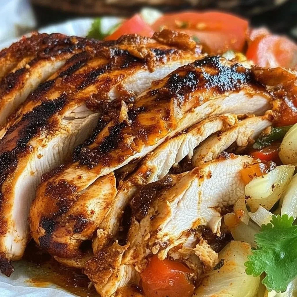 Deliciously juicy shawarma chicken served with vibrant spices and toppings