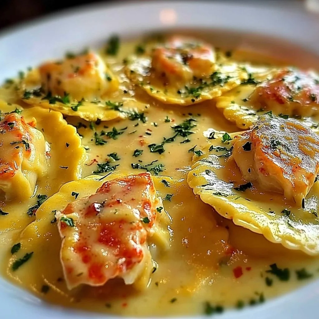 Lobster Ravioli in Lemon Butter Sauce