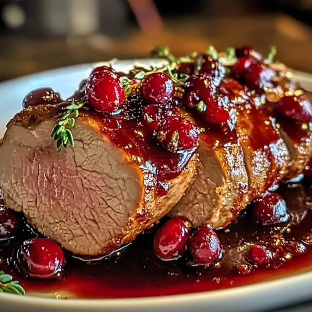 Make a Juicy Cranberry Glazed Pork Tenderloin Tonight!