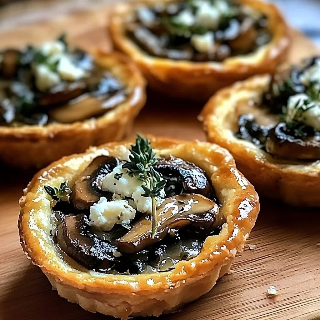 Mushroom, Shallot, and Herbed Goat Cheese Tarts