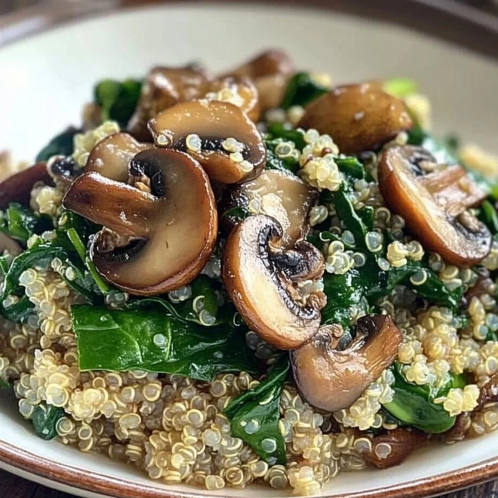 Mushroom Spinach Quinoa