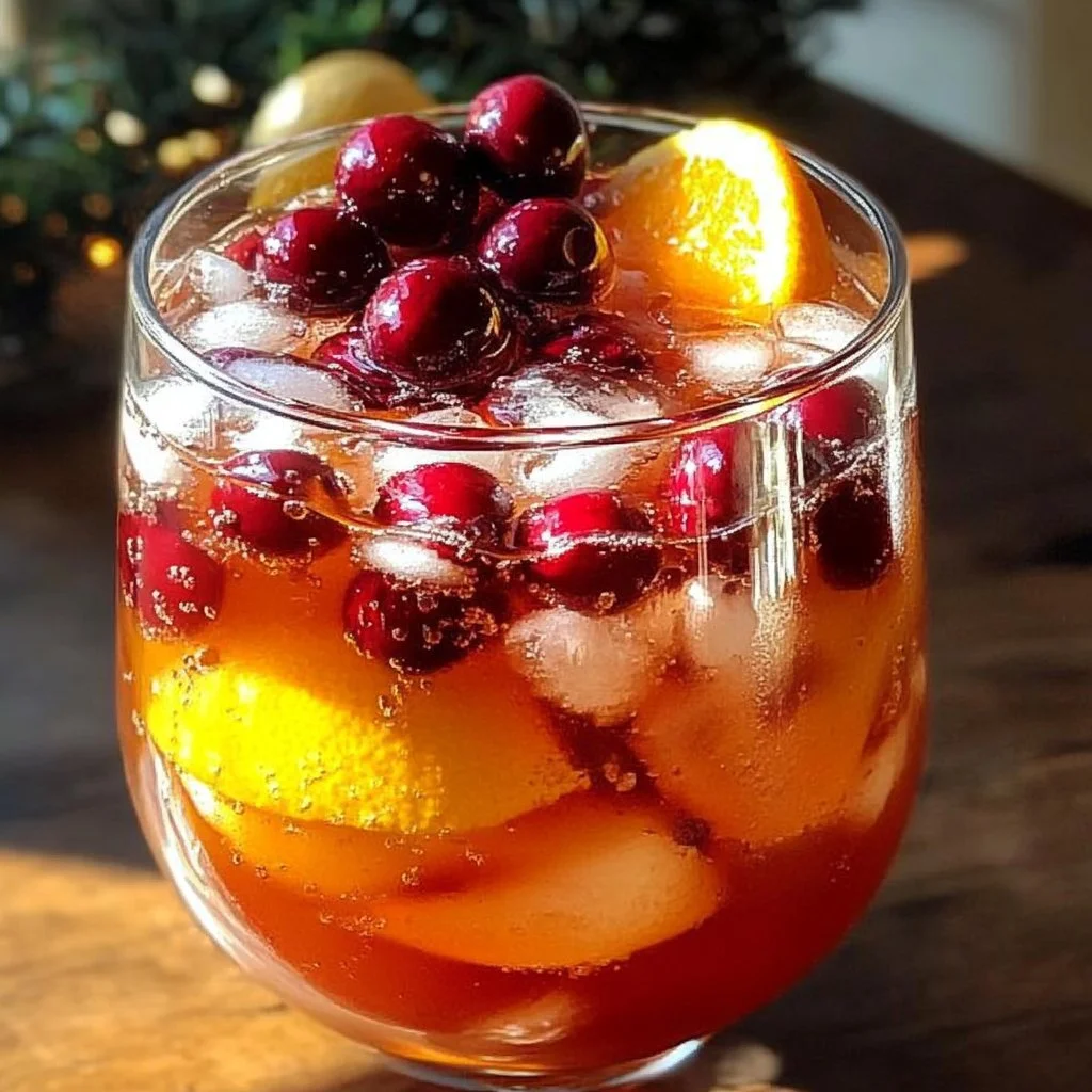 Colorful non-alcoholic Christmas punch served in a festive bowl
