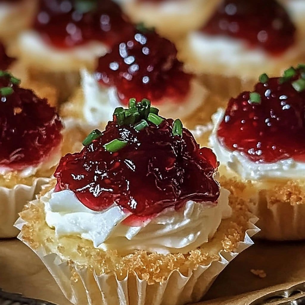 Cranberry Hot Pepper Jelly Cream Cheese Cups