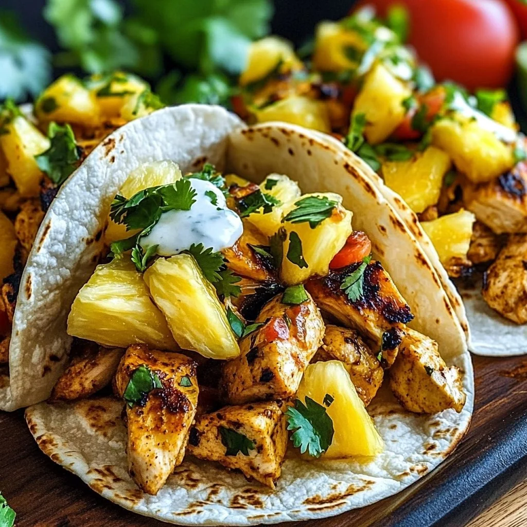 One Pan Chicken and Pineapple Tacos