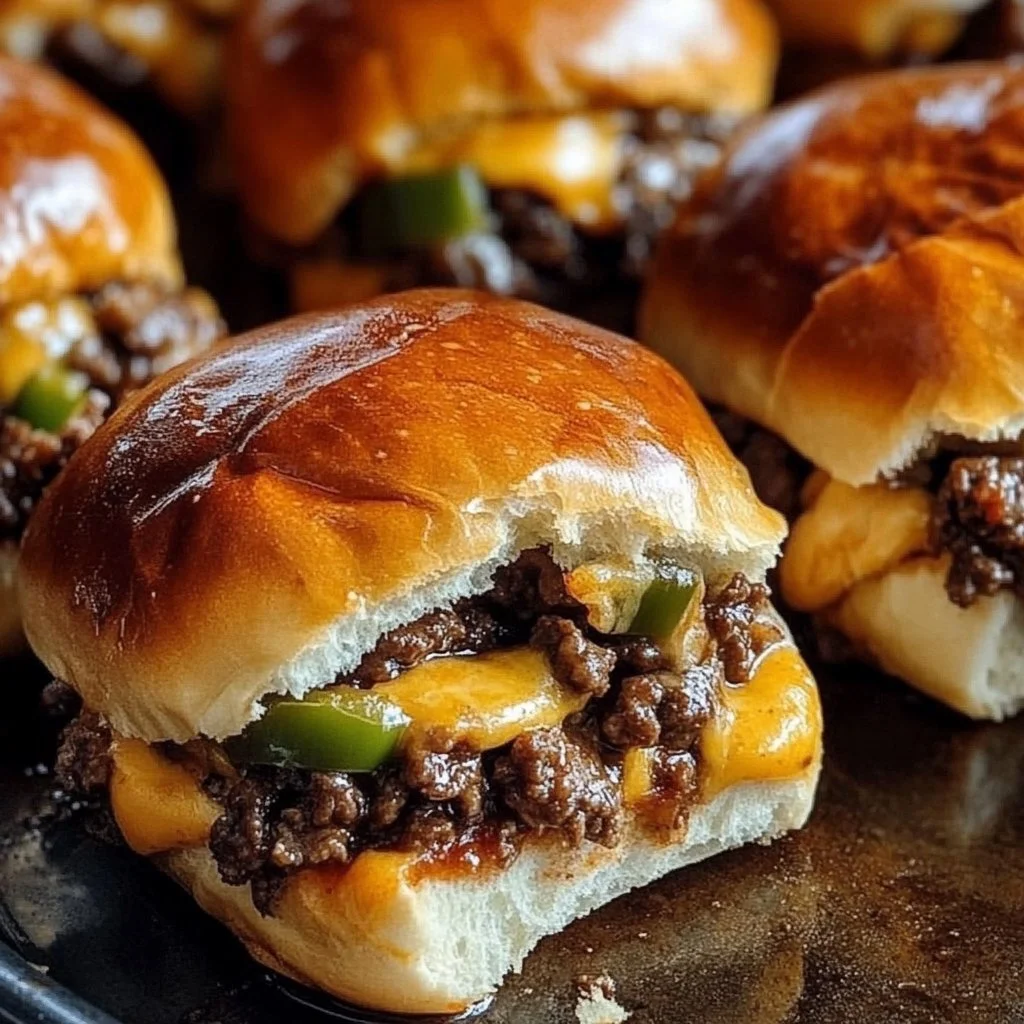 Philly Cheesesteak Sliders with Ground Beef
