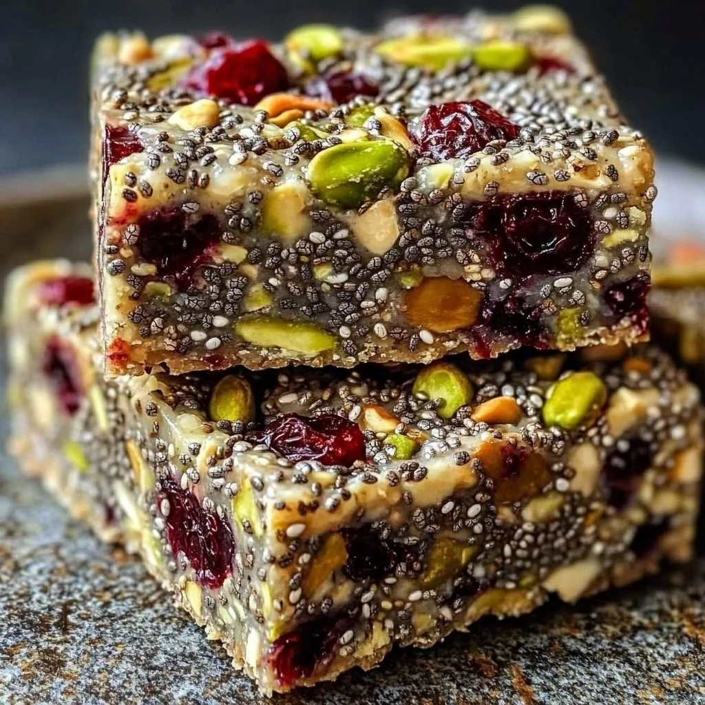 Pistachio Cranberry Chia Bars