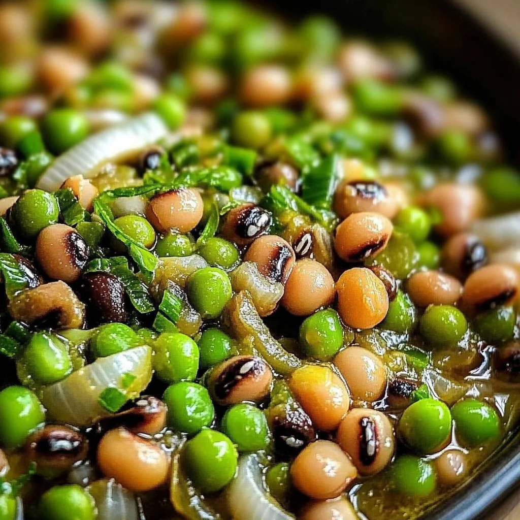 Healthy meal made with quick frozen black eyed peas in a bowl