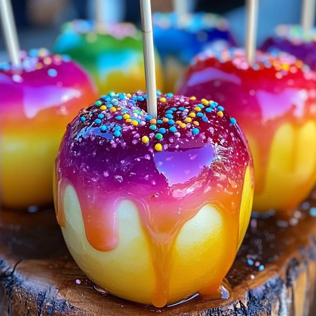 Rainbow Candy Apples