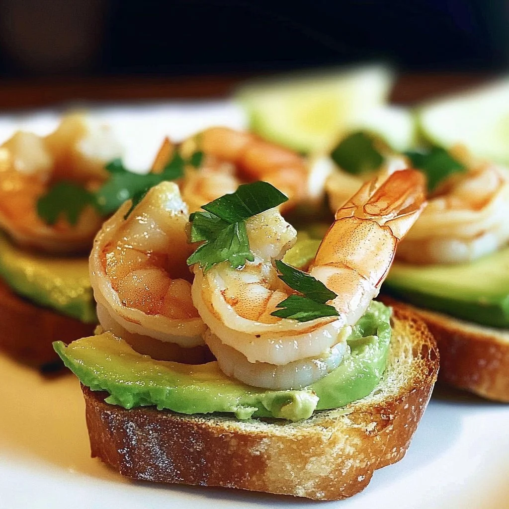 Shrimp Avocado Crostini