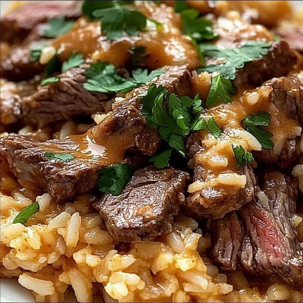 best Steak Queso Rice
