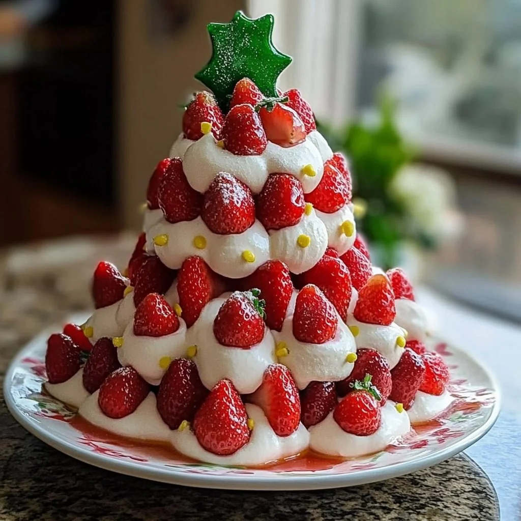 Beautifully decorated Strawberry Christmas Tree for festive holiday cheer.