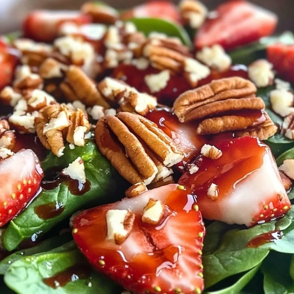 Strawberry Pecan Spinach Salad