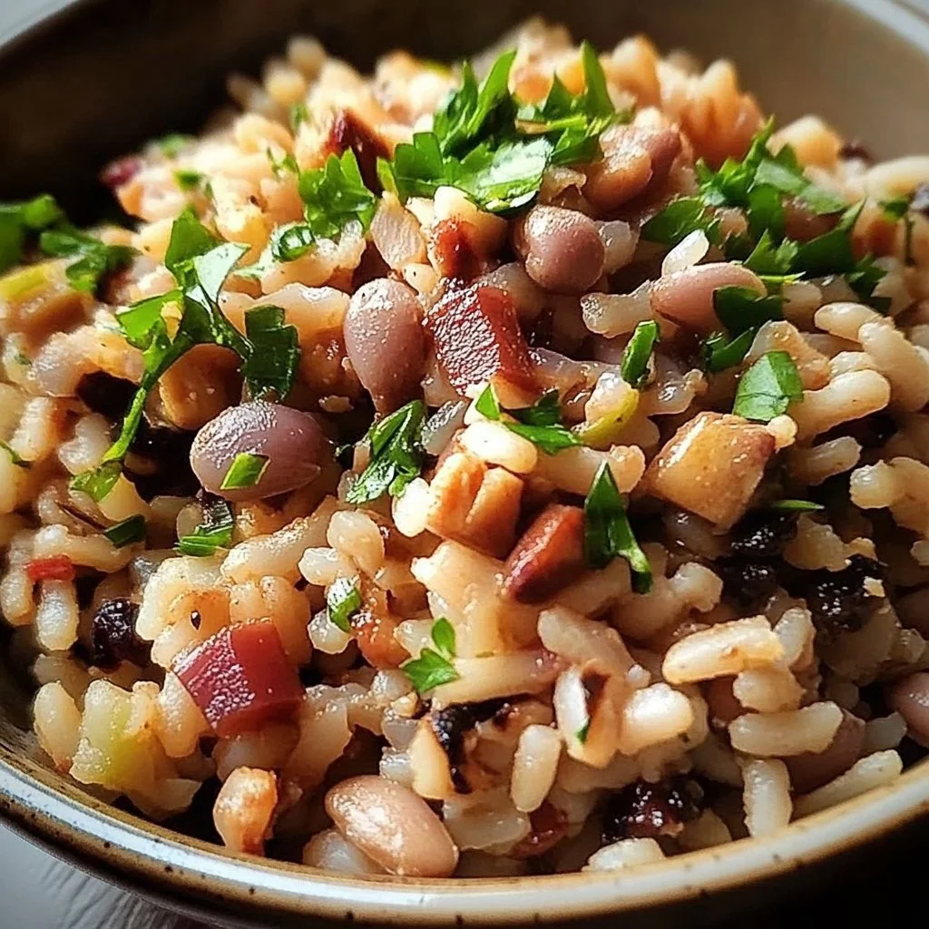 Delicious bowl of Ultimate Hoppin' John with black-eyed peas and rice
