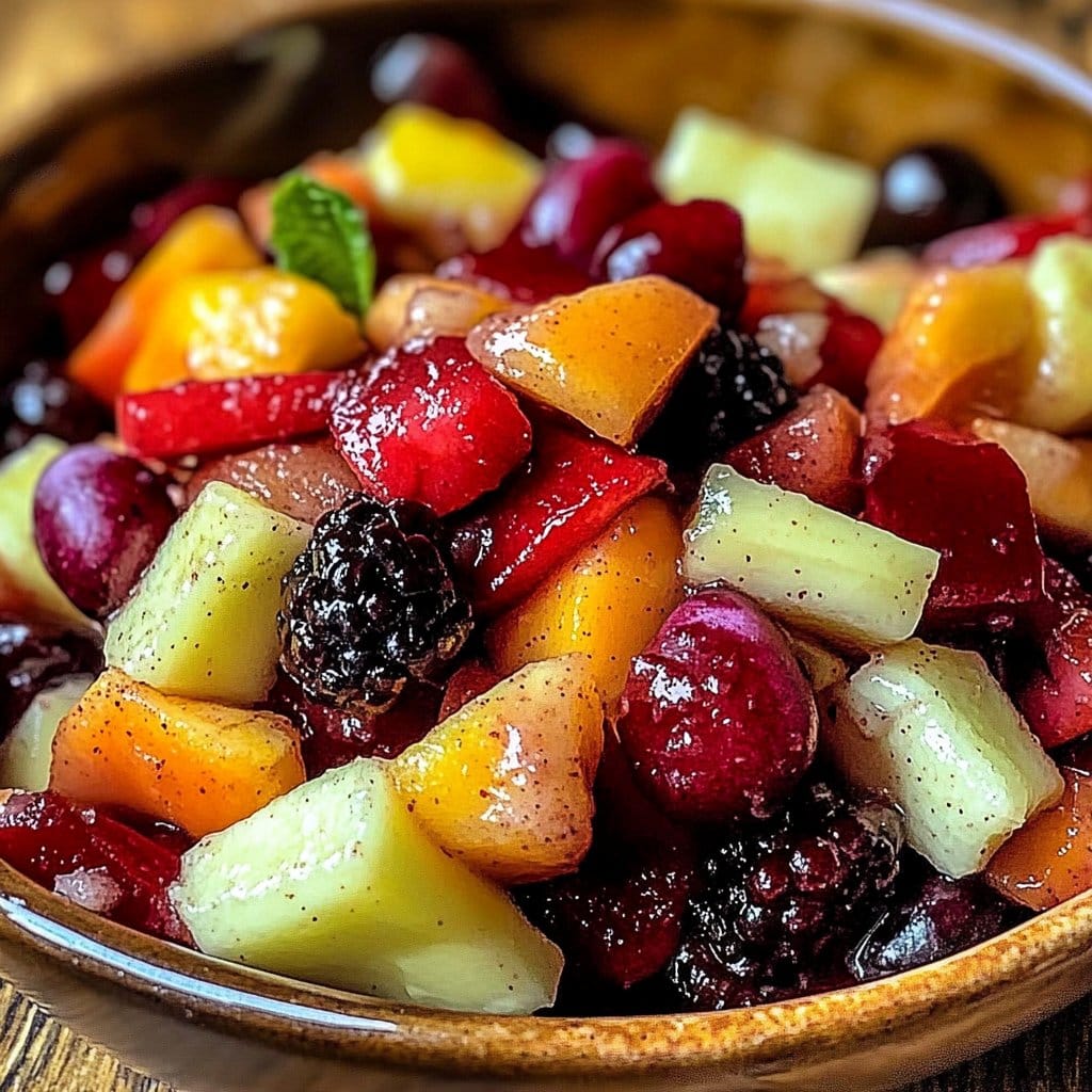 Winter Fruit Salad with Cinnamon Vanilla Dressing