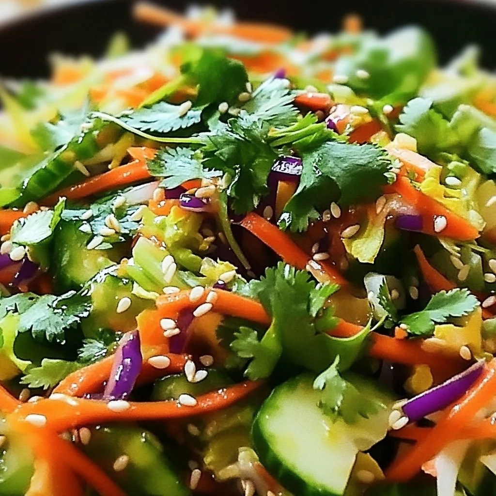 Bowl of colorful Asian Chopped Salad with fresh vegetables and dressing