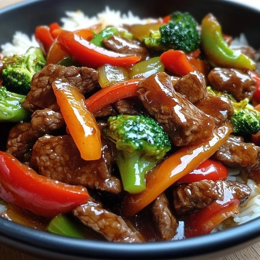 Delicious beef stir fry with colorful vegetables and flavorful sauce
