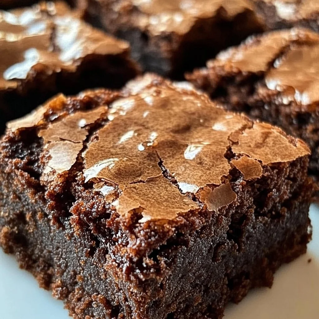 Delicious Biscoff brownies topped with cookie spread and drizzled chocolate.