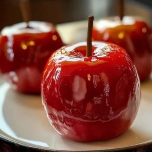 Delicious candy apples ready to enjoy with vibrant colors and tempting glaze.