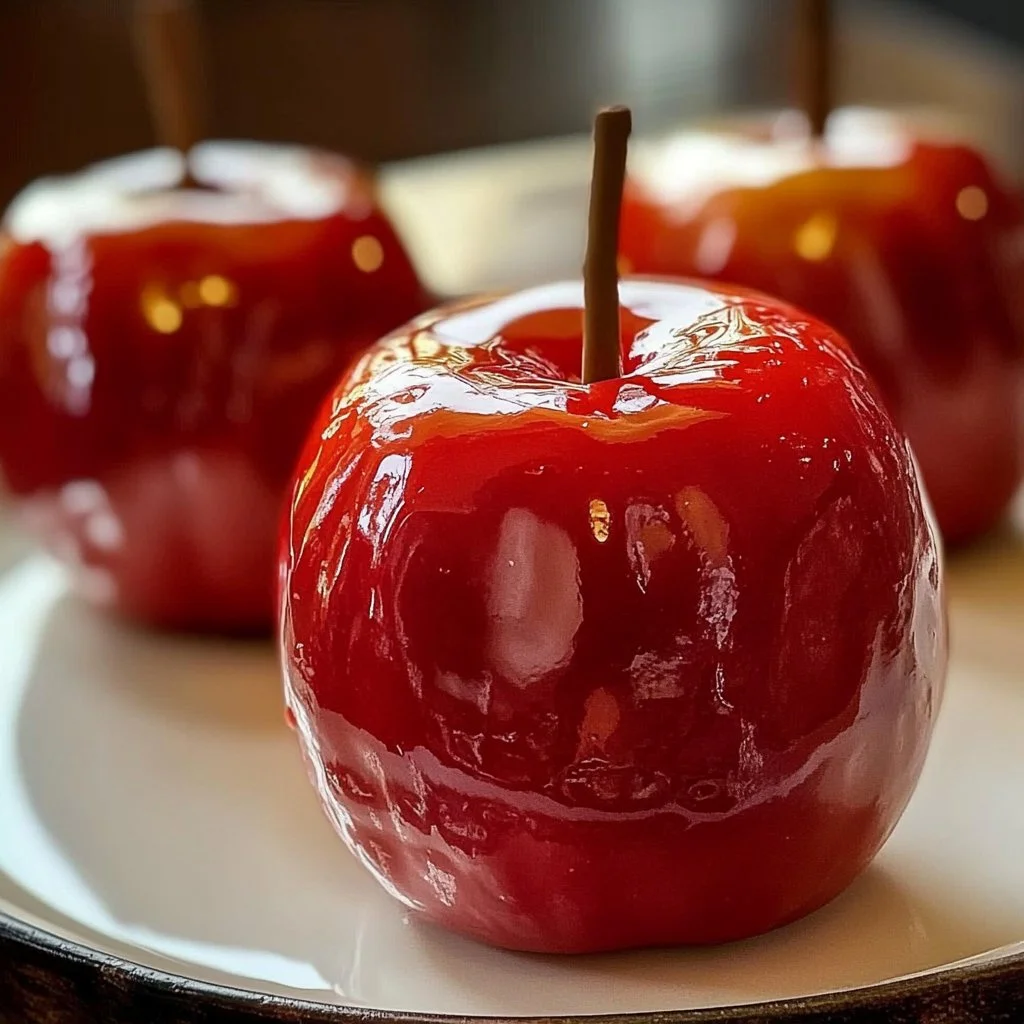 Delicious candy apples ready to enjoy with vibrant colors and tempting glaze.