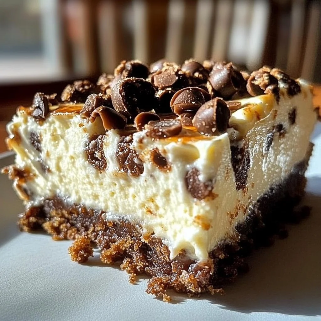 Delicious Cannoli Cheesecake Bars topped with chocolate and pistachios