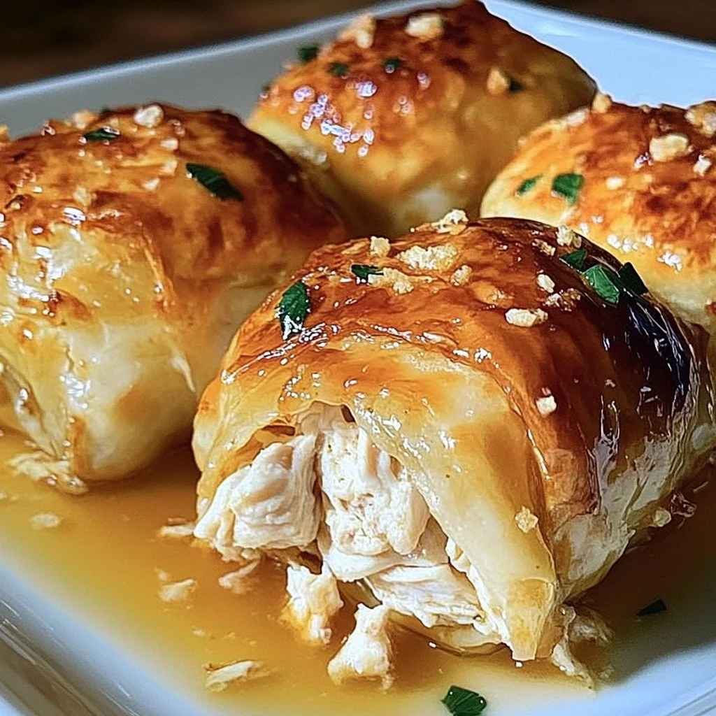 Delicious Chicken Pillows served warm, a comforting dish for any meal.