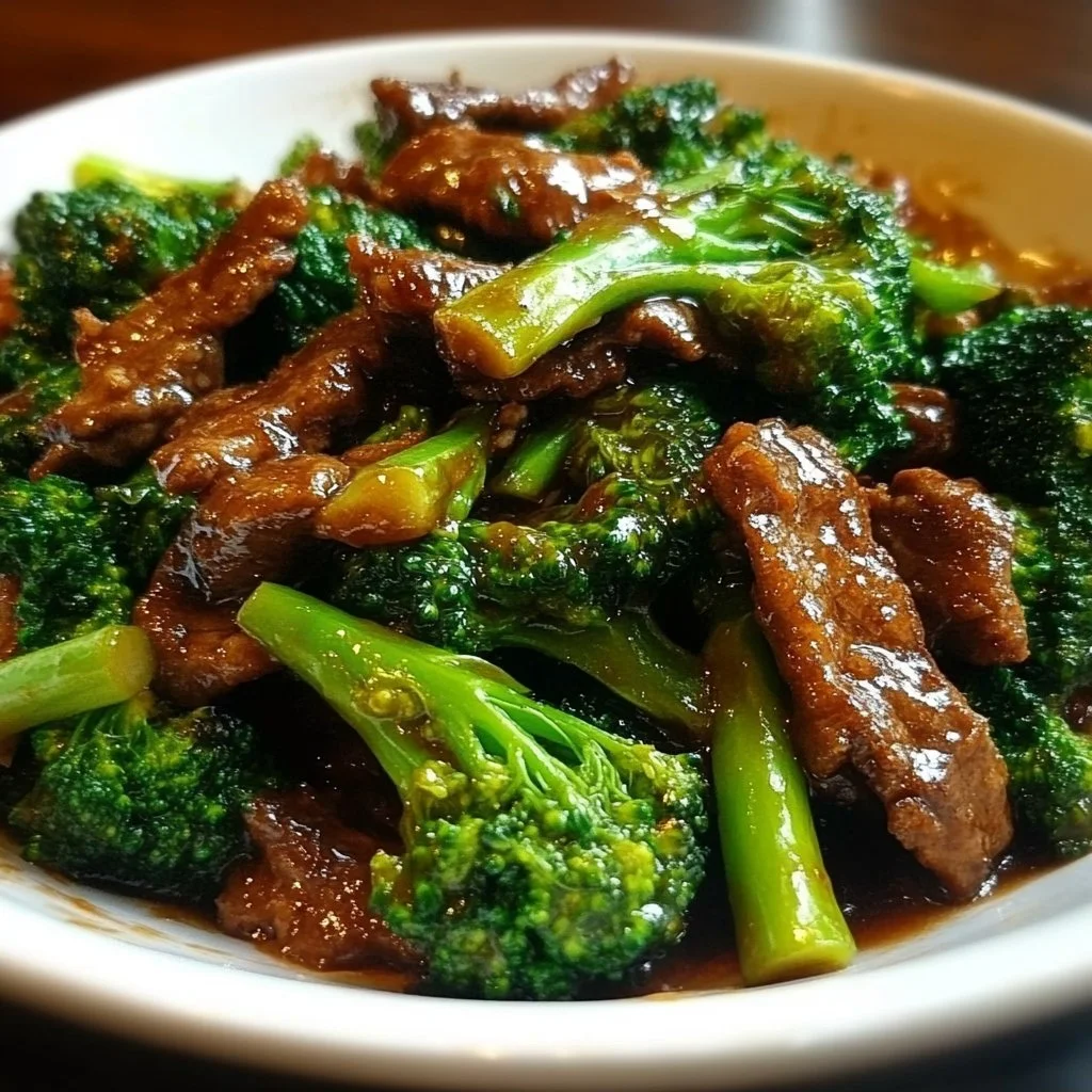 Delicious Chinese beef and broccoli dish served with steamed rice