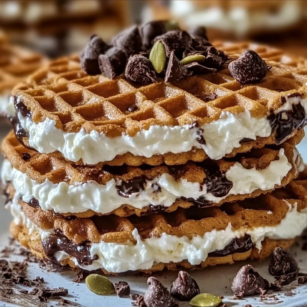 Chocolate Cannoli Pizzelle Sandwiches