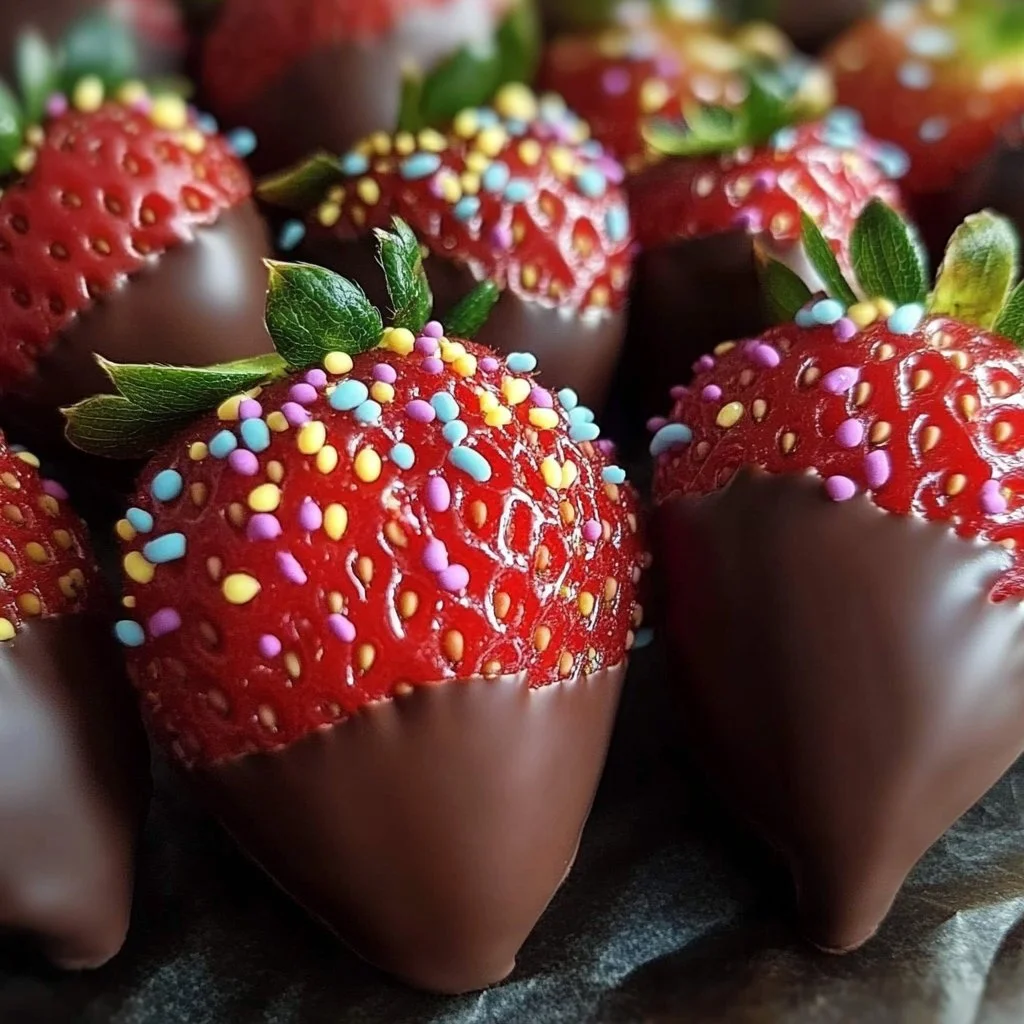 Delicious chocolate-covered strawberries arranged on a plate