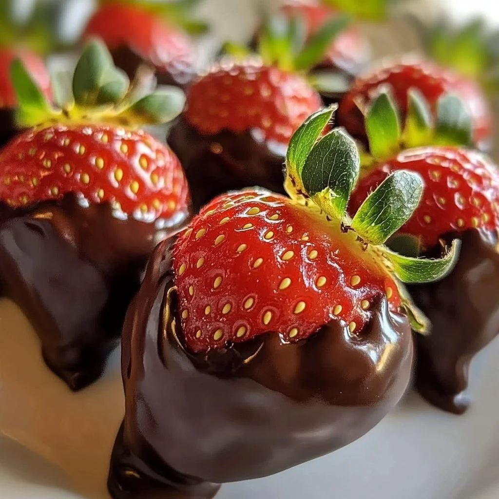 Delicious chocolate dipped strawberries on a white plate