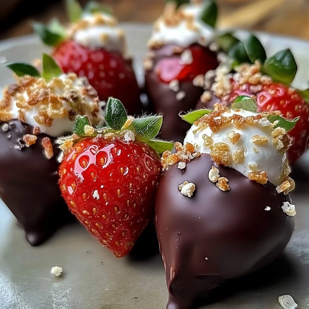 Close-up of fresh chocolate-dipped strawberries on a plate