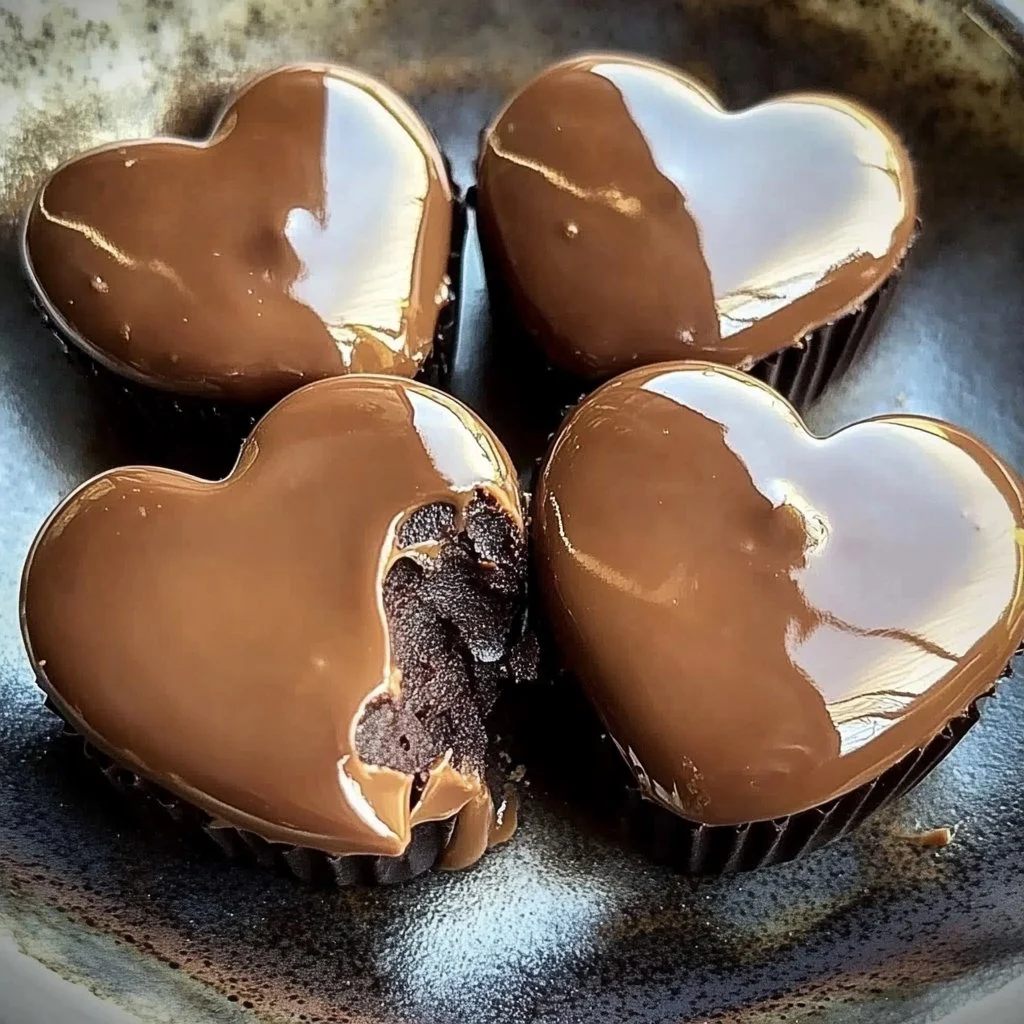 Delicious chocolate peanut butter hearts for Valentine's Day treats