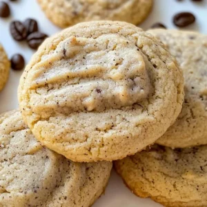 Delicious coffee sugar cookies on a plate, perfect for coffee lovers.