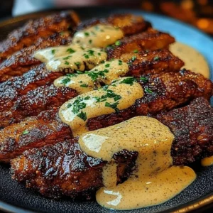 Crispy steak strips served with savory tartar cream dip