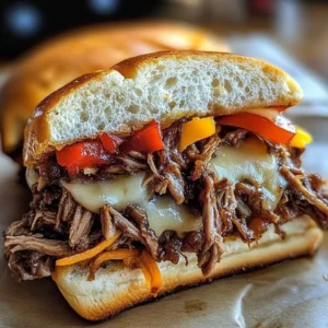 Delicious Crockpot Sandwiches ready to serve with rich, slow-cooked flavors.