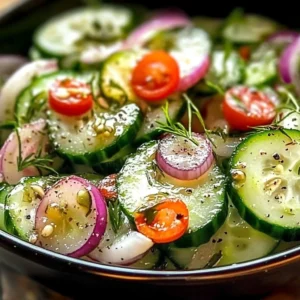 Cucumber Ranch Crack Salad in a bowl with fresh ingredients