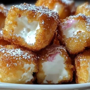 Delicious deep fried marshmallows on a plate