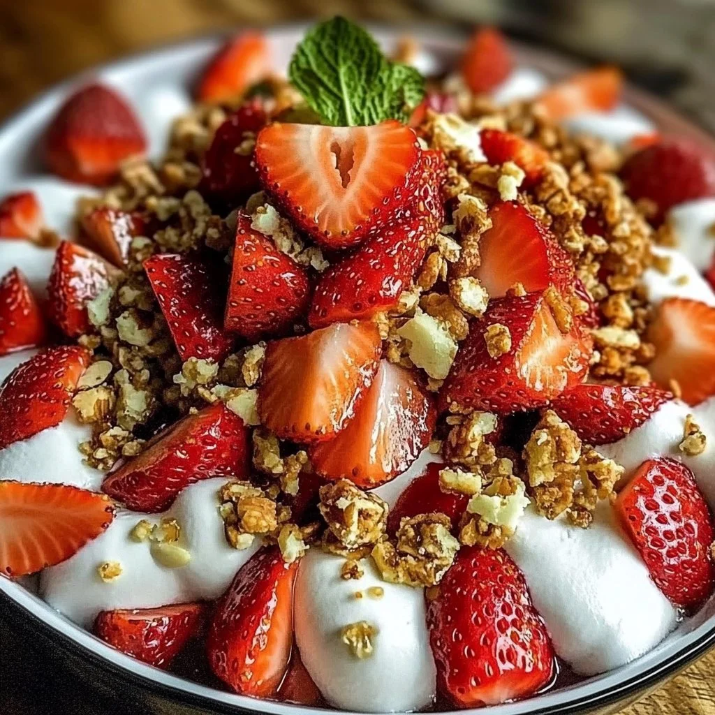 Delicious Strawberry Crack Salad featuring fresh strawberries and creamy dressing