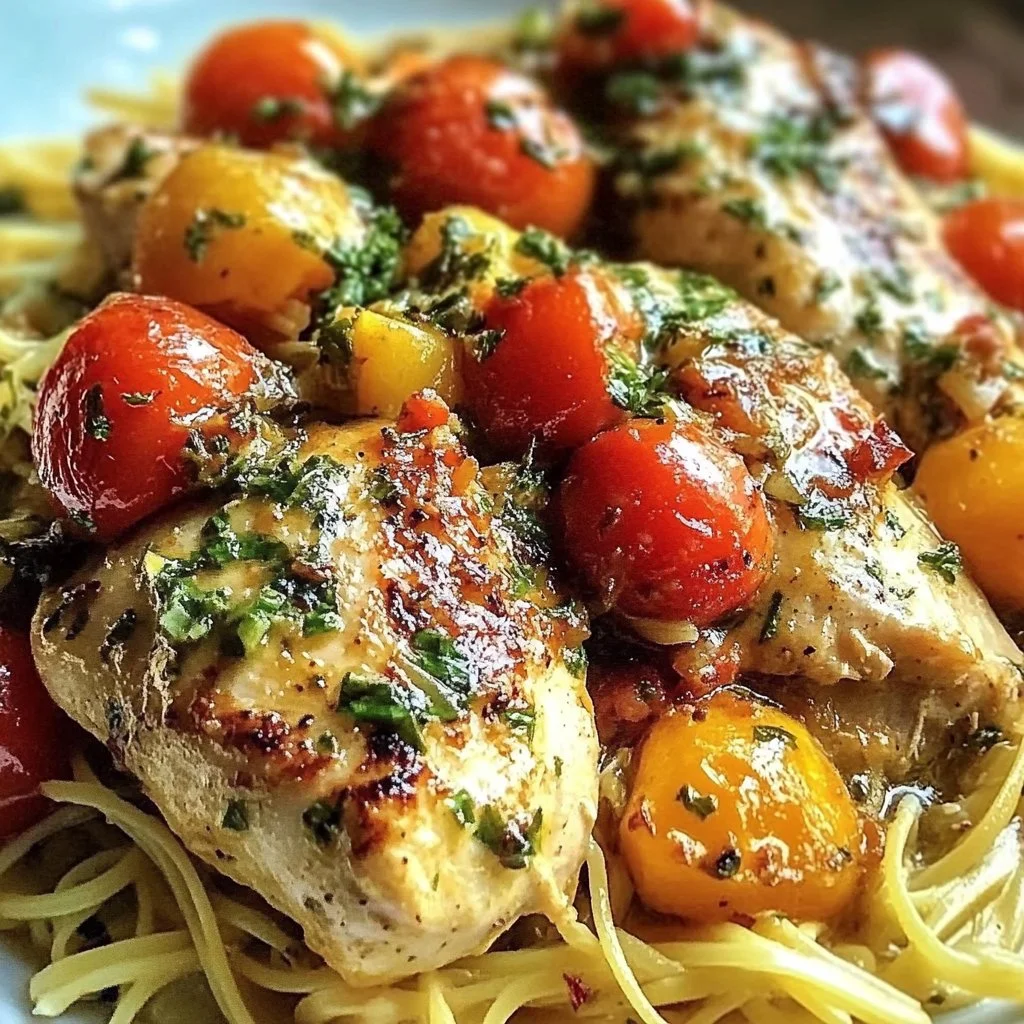 Easy chicken and vegetable dish served on a plate